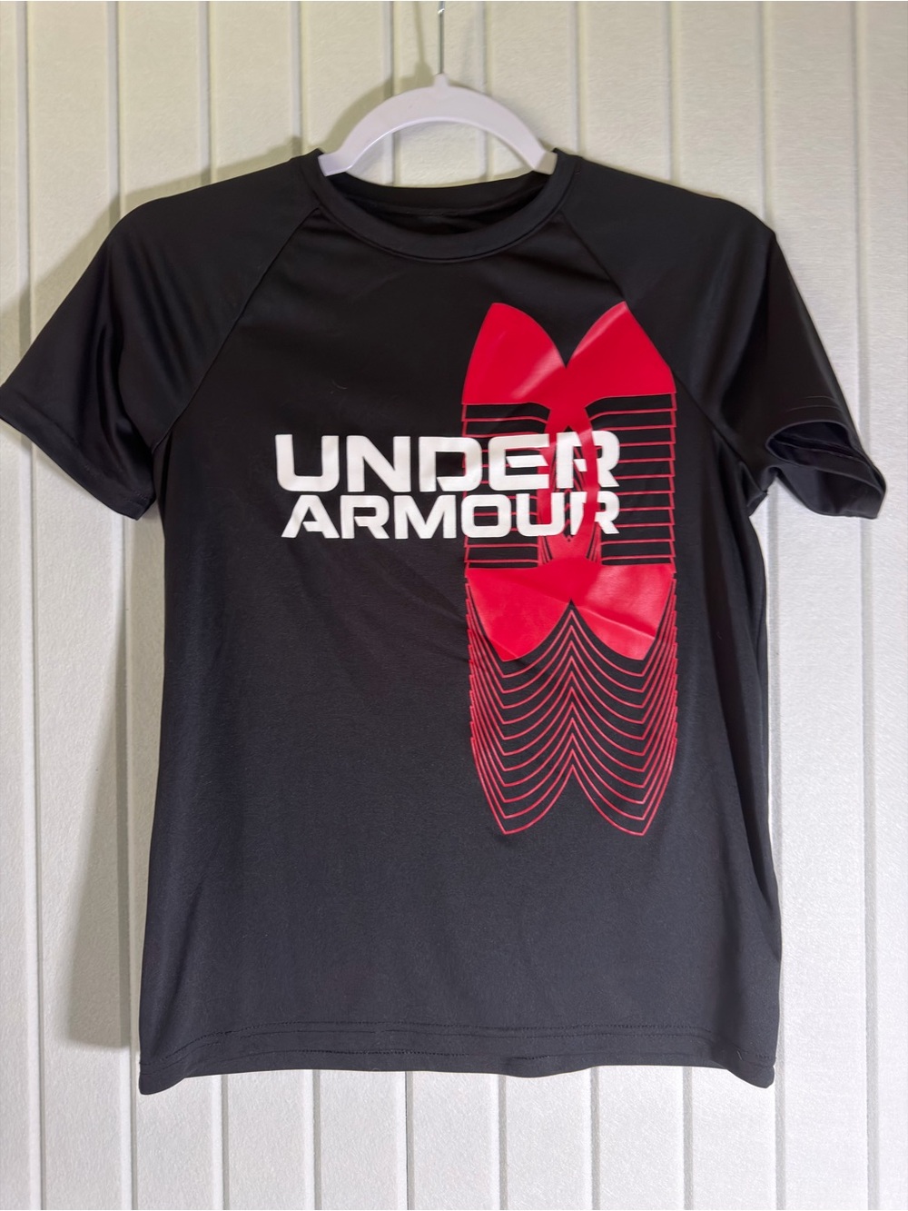 Under Armour Black Tee with White Logo and Text